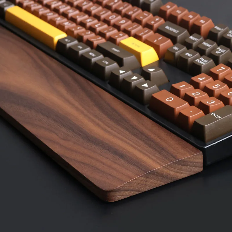 one hand oak walnut wooden keyboard wrist rest for gk61 keys 87 104 keys with anti slip mat pad for mechanical gaming keyboard free global shipping