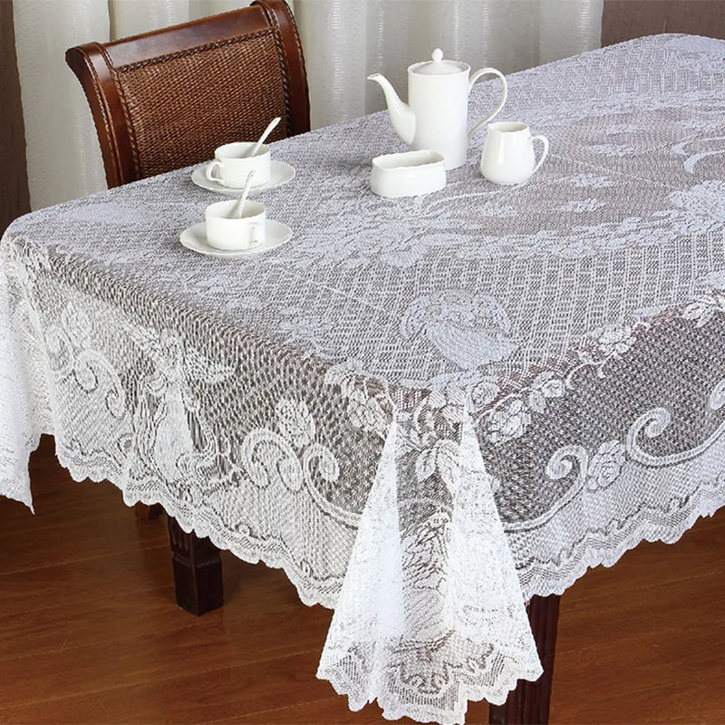 Винтажная кружевная скатерть прямоугольная круглая покрытие из ткани украшение