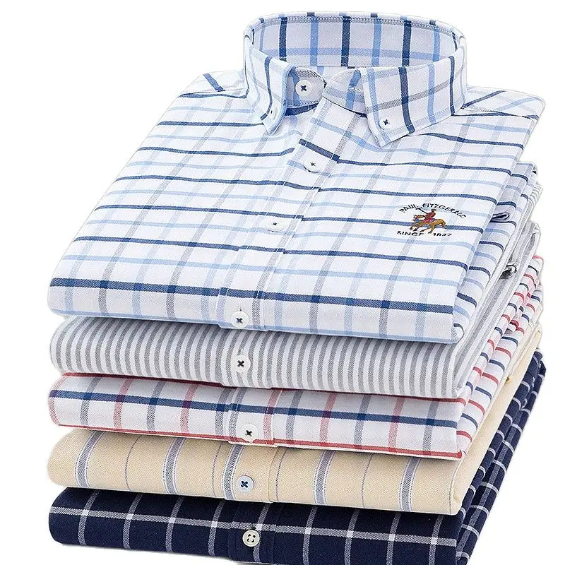 Мужская Повседневная рубашка белая мягкая из 100% хлопка с длинным рукавом в