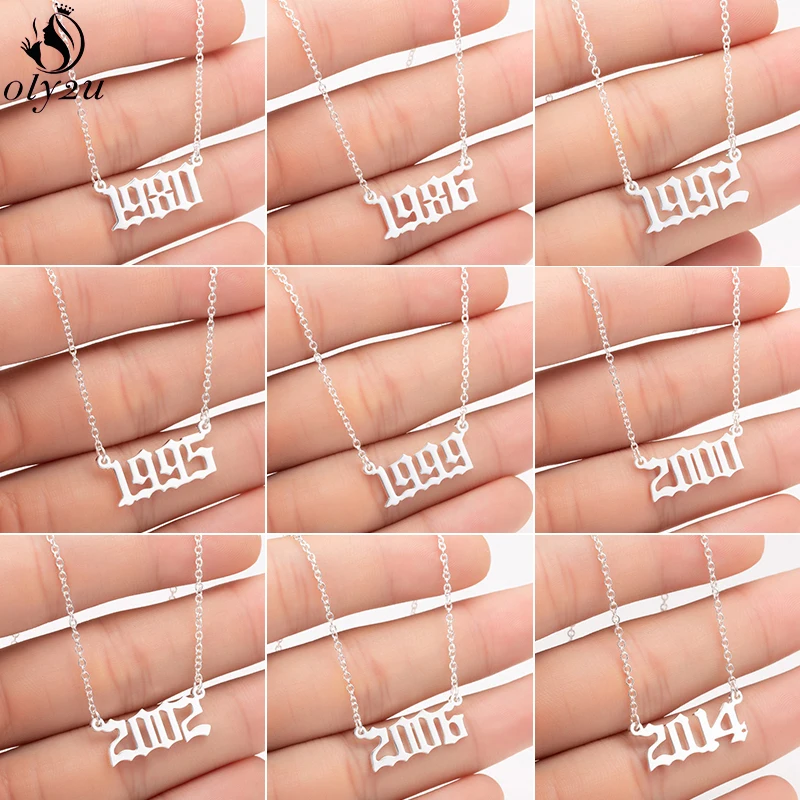 Панк английский год ожерелья с цифрами для женщин и мужчин 1970 1990 2000 2010 2020 на заказ
