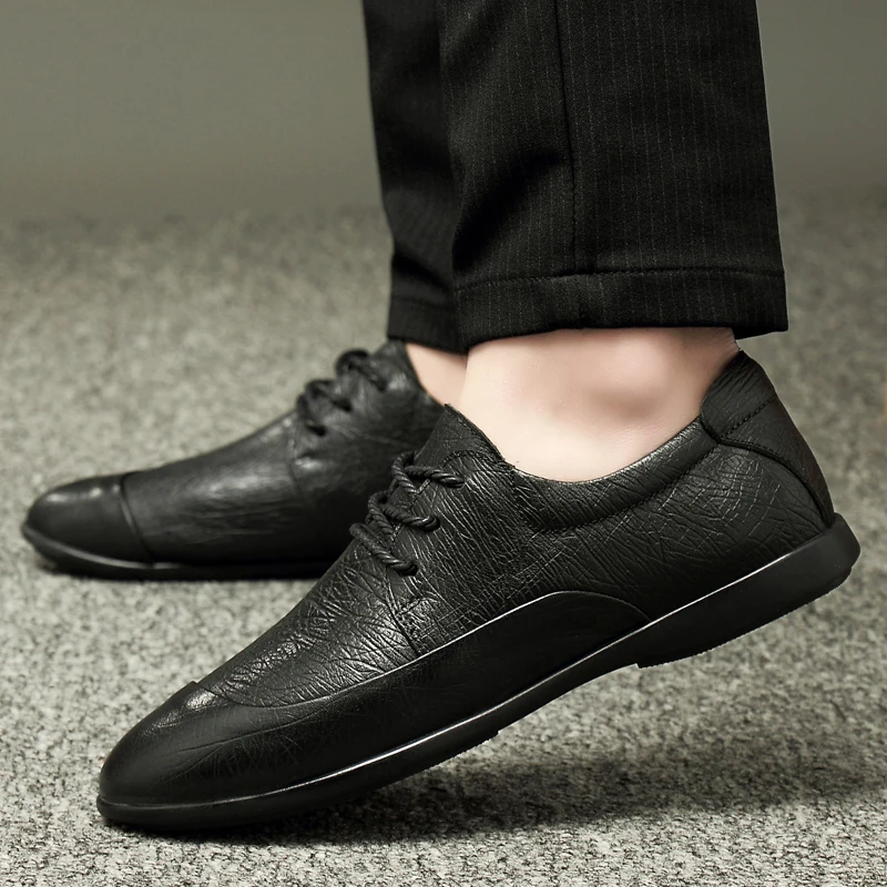 

Sapato Masculino Casual Mens Shoes Casual Loafers Hot Sneakers Men Leisure Sapatos Sale Zapatos Hombre Cuero Leather Black