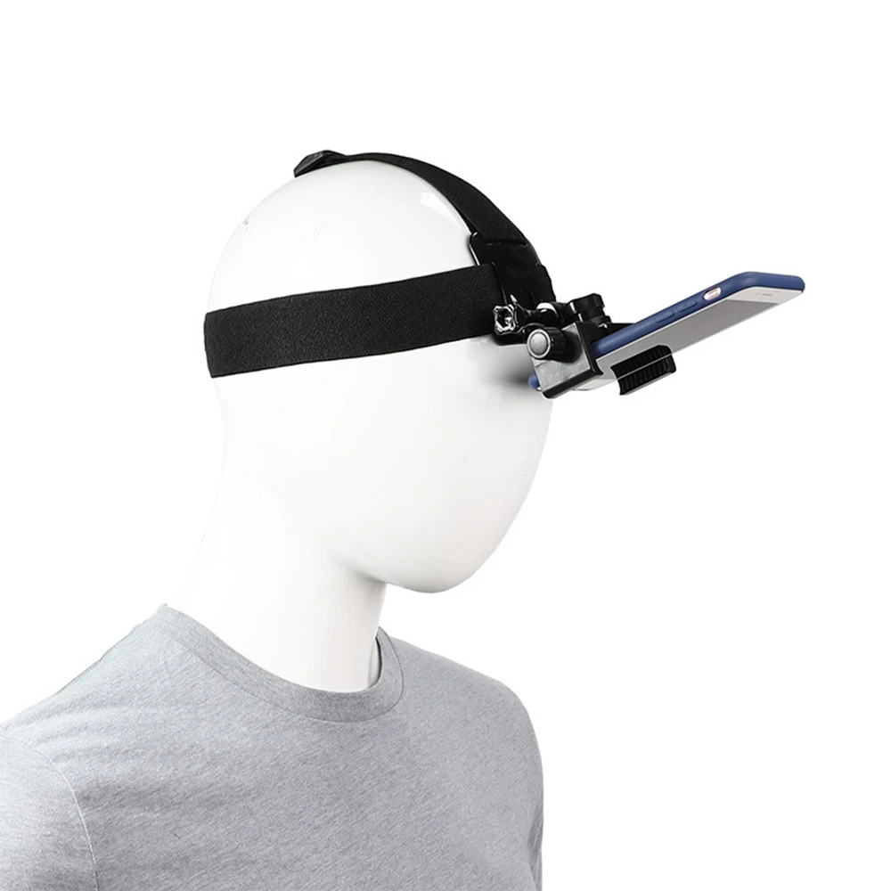 portable universal head strap mount headband holder with clip holder for gopro 10 your mobile phone smartphone volg accessories free global shipping