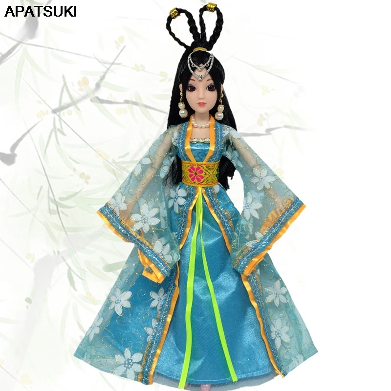 Синяя одежда для куклы косплея платье с цветочной юбкой Барби игрушки детей