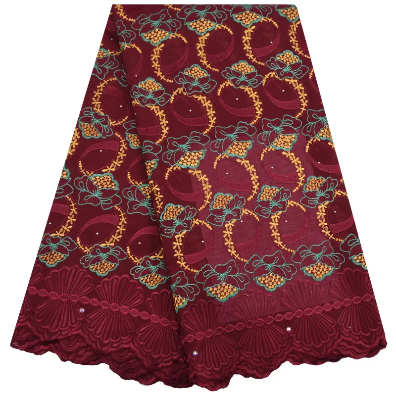 Швейцарская вуаль кружева красный хлопок кружевная ткань Высокое качество