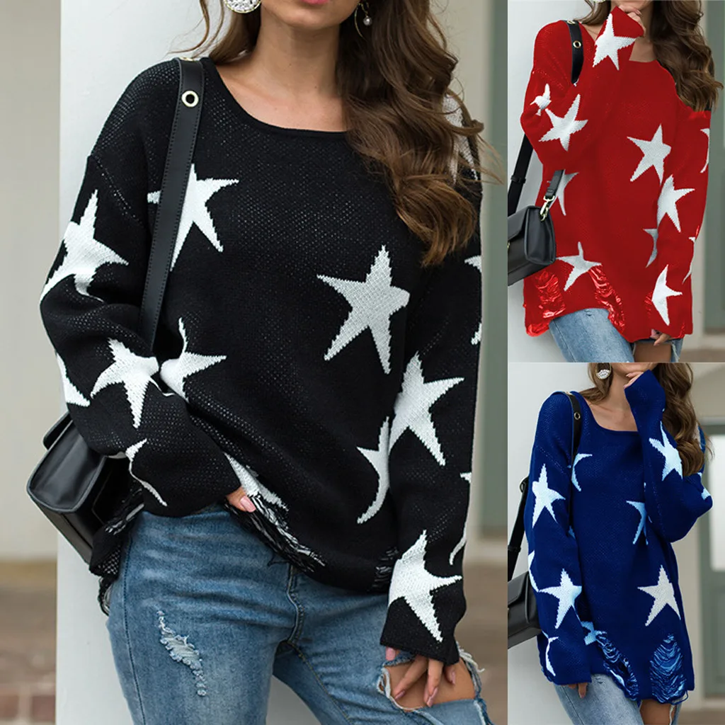 Однотонный Повседневный свитер с круглым вырезом на плече roupas Femininas Tricot Femme