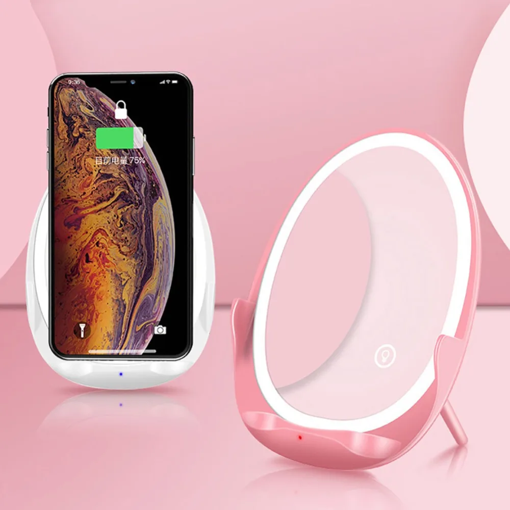 Универсальное зеркало для макияжа Qi Беспроводное зарядное устройство Быстрая