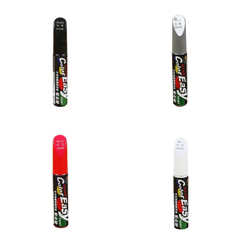 

4 Colors Car Touch Up Pen Set Car Paint Surface Repair Scratch Repair Paint White Gray Black Red Mixed Color Paint Pen