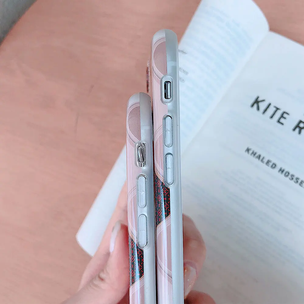 KISSCASE Plaid Marble Series Mobile Phone Case For iPhone X XS XR 6Plus 6SPlus Anti-fall 7 8 7Plus 8Plus 6 |
