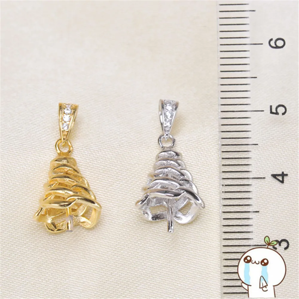 925 покрытый серебром женский кулон с жемчугом или круглым бисером полукрепление