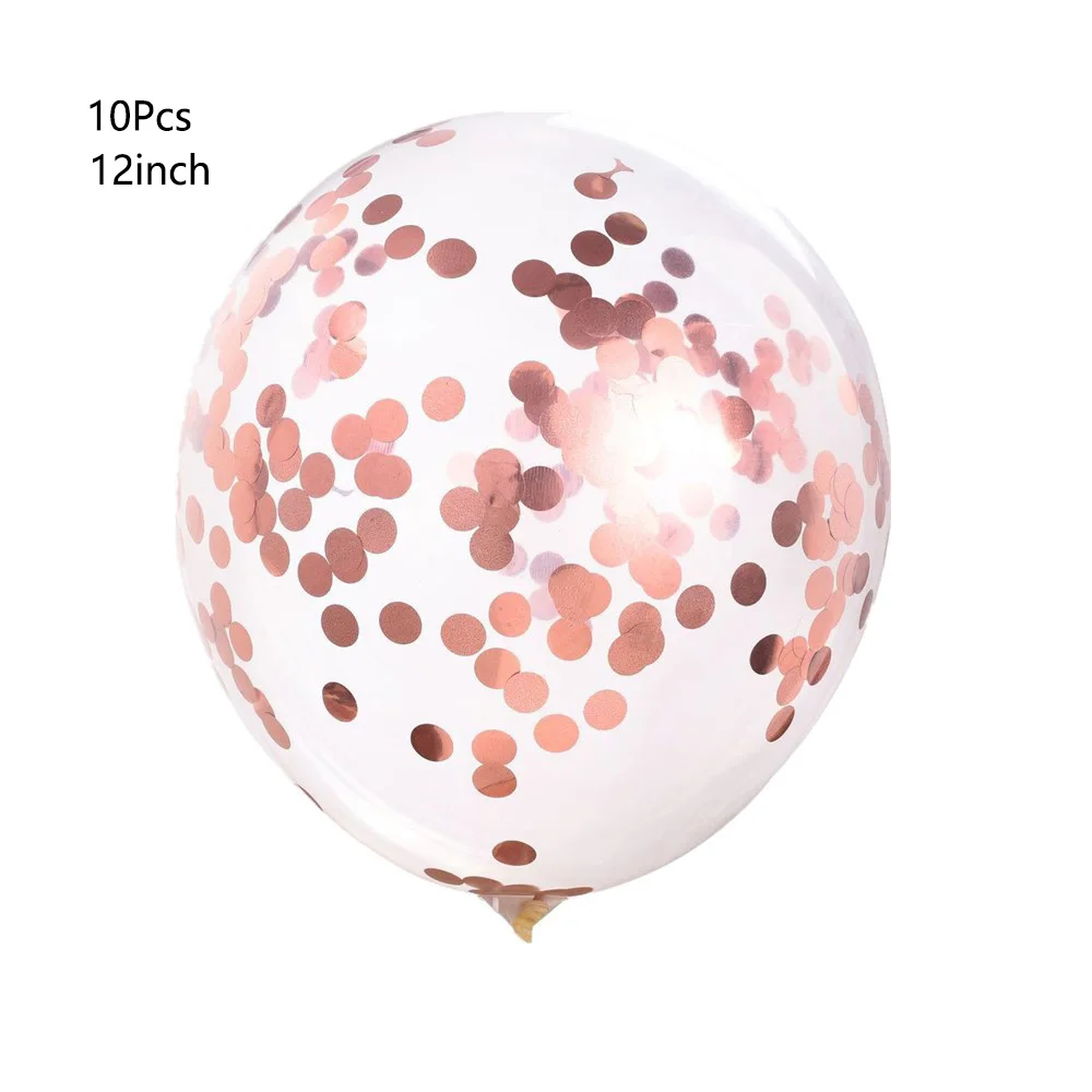 1 Набор «С Днем Рождения» баннер с надписью розовое золото конфетти Воздушные шары День рождения, детский душ вечерние украшения балон мальчик девочка дети вечерние - Цвет: 10pc confetti r g