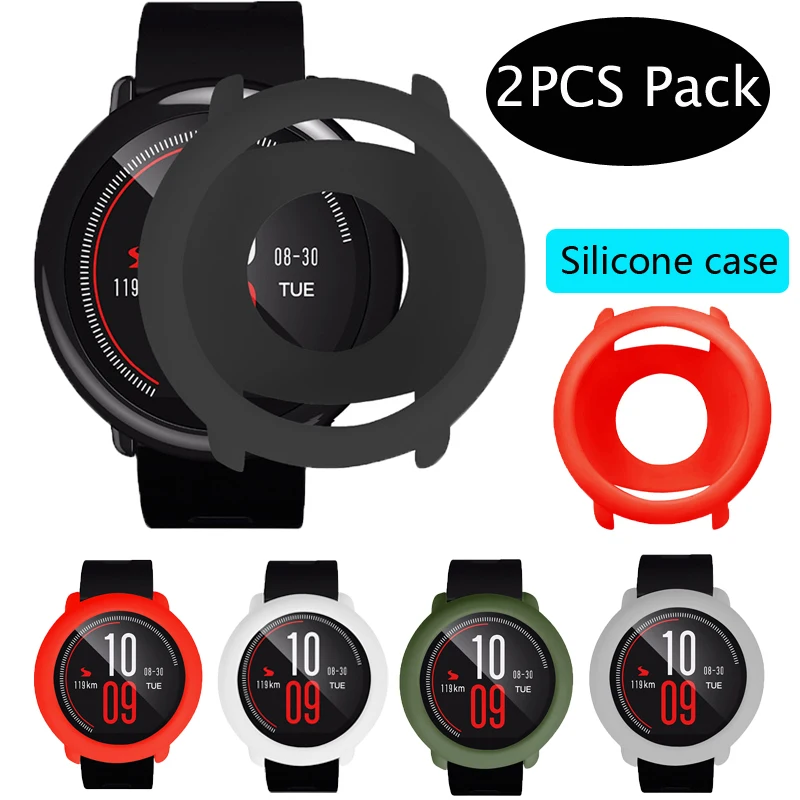 2 шт силиконовые чехлы для xiaomi huami amazfit pace Смарт часы Чехол Мягкий чехол защитная