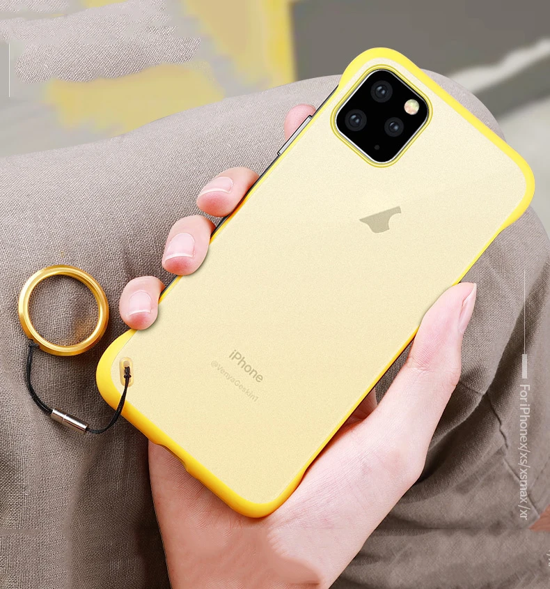 Безрамный чехол для iPhone 11 Pro Max на 2019 Ультратонкий Прозрачный XS XR 7 8 Plus с