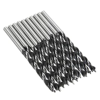 10pcs 75mm length woodworking drills with center point 4mm diam twist drill bits for drilling wood