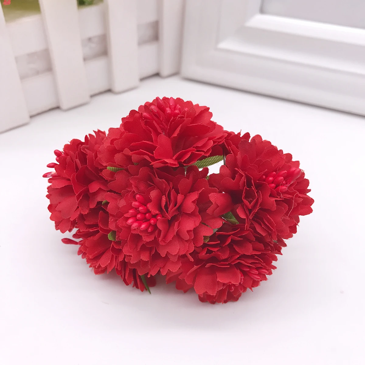 9 Marigold 6 шт./пучок 3,5 см мини Букет маргариток искусственный цветок для свадьбы украшения diy Настенная Декорация голова оленя аксессуары - Цвет: 9