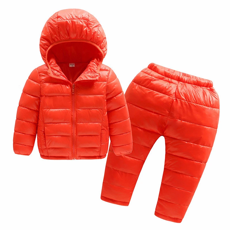 Hooded Children's Clothes Set 2020 New Girls and Boys Winter Jacket+Pant Costume Overalls Suit for Baby Kids Sport Clothing Sets | Детская
