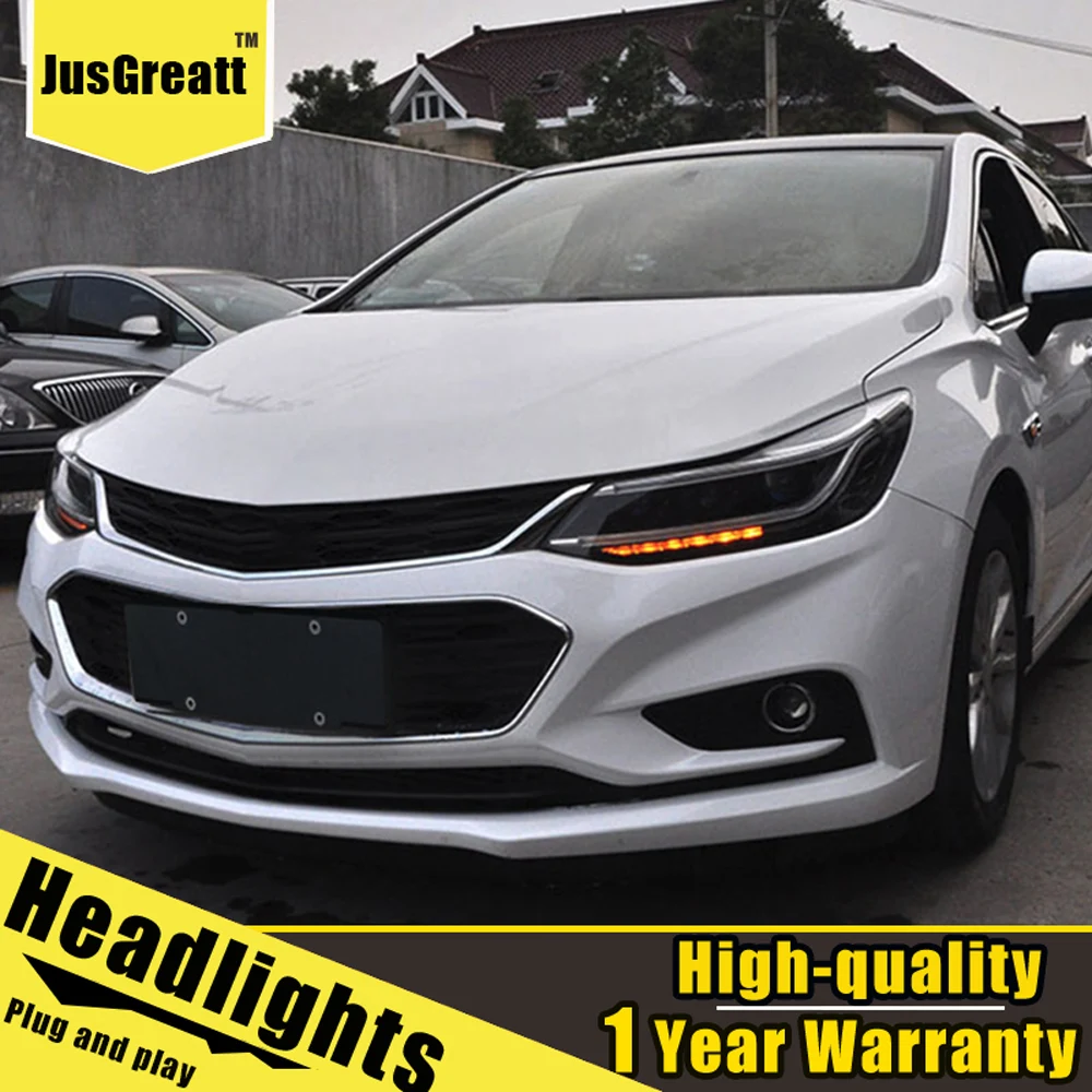 

A Pair For Chevrole Cruze LED Headlights 2017-2018 HID Head Lamps Bi Xenon Beam Fog Daytime Running Lights Double lens