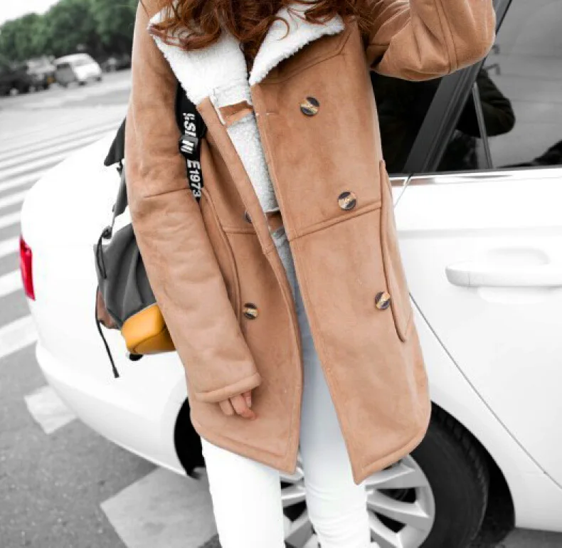 

The new winter 2016 women's upset imitation lambs wool overcoat