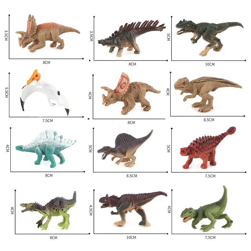 

12PCS Mini Simulation Jurassic Dinosaurs Model Simulated Ancient Wild Animals Action Figures Toys Kids Educational Gifts