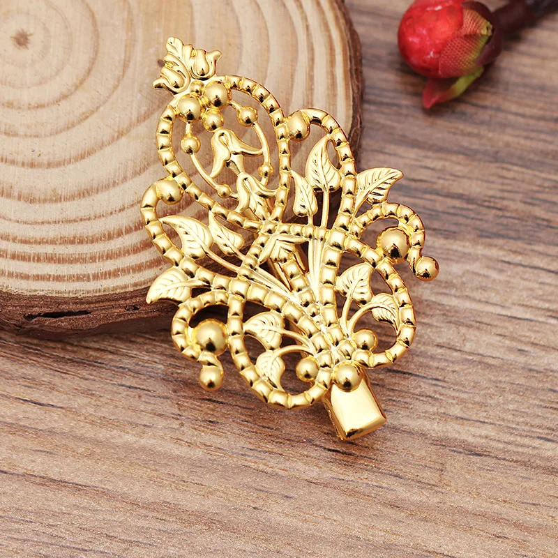 48*35 мм Ретро филигранные Цветочные заколки-невидимки металлический зажим