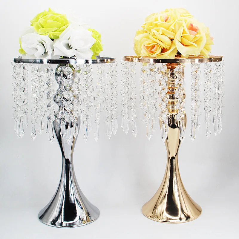

Modern Candle Holders Crystals Luxury Gold Wedding Centerpieces Candle Holders Black Candle Bougeoir Wedding Decoration DK50CH