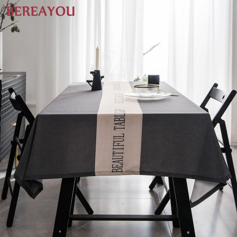 Рождественская скатерть в скандинавском стиле длинная Водонепроницаемая