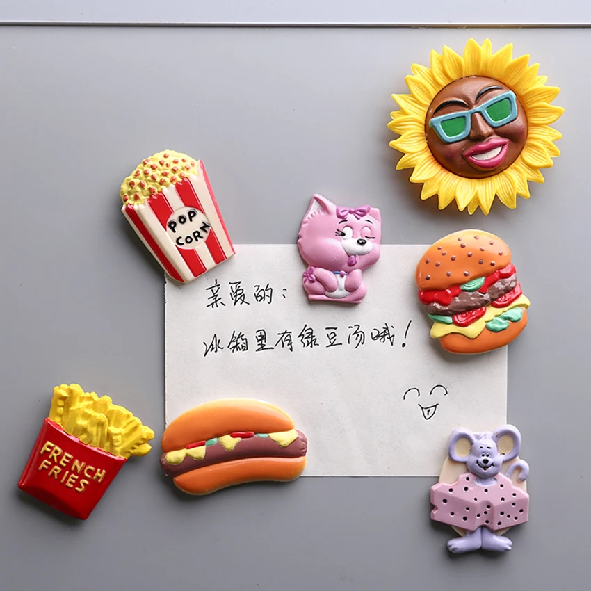 Креативные магнитные наклейки на холодильник кола картофель фри попкорн
