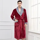 Ночное белье для влюбленных, коралловый флисовый халат для мужчин, большие размеры 3XL, кимоно, банная рубашка, теплая мягкая одежда для сна, унисекс банный халат с лацканами, нижнее белье