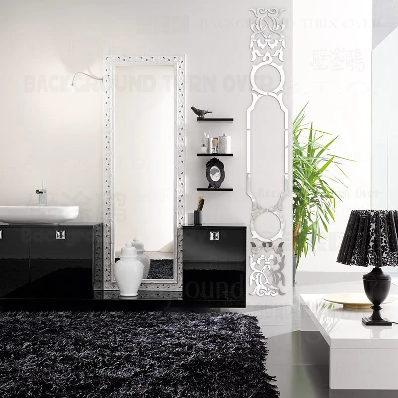 Зеркальные настенные стикеры s Наклейки на стены комнаты Роскошные Ретро