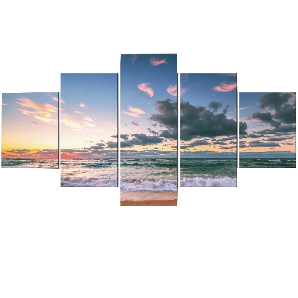 5 шт. набор картин на холсте морской пейзаж E－HOME