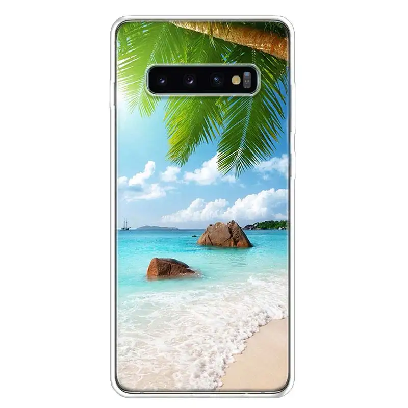 summer beach wave sea Phone Case For Samsung Galaxy A50 A70 A30 A40 A20E A10S Note 20 Ultra 10 Lite 8 9 A6 A7 A8 A9 Plus + Shell images - 4