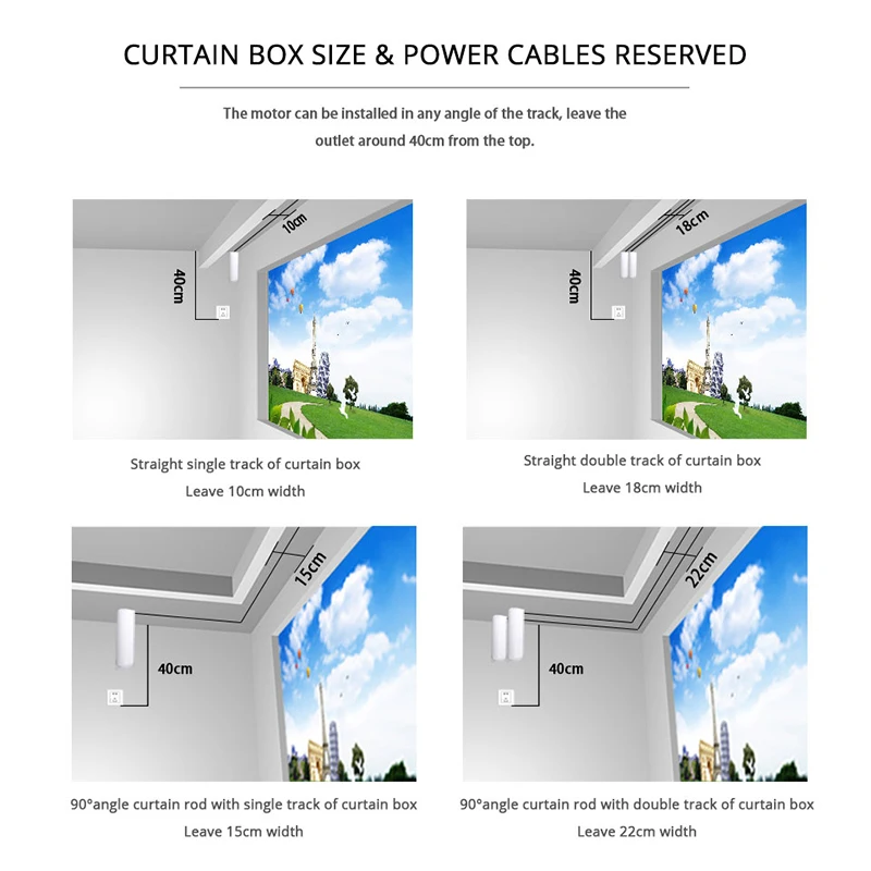 

Tuya WIFI Electric Curtain Motor Smartlife App Intelligent Audio Control Remote Control Work With Alexa Google Home US/EU/UK/AU