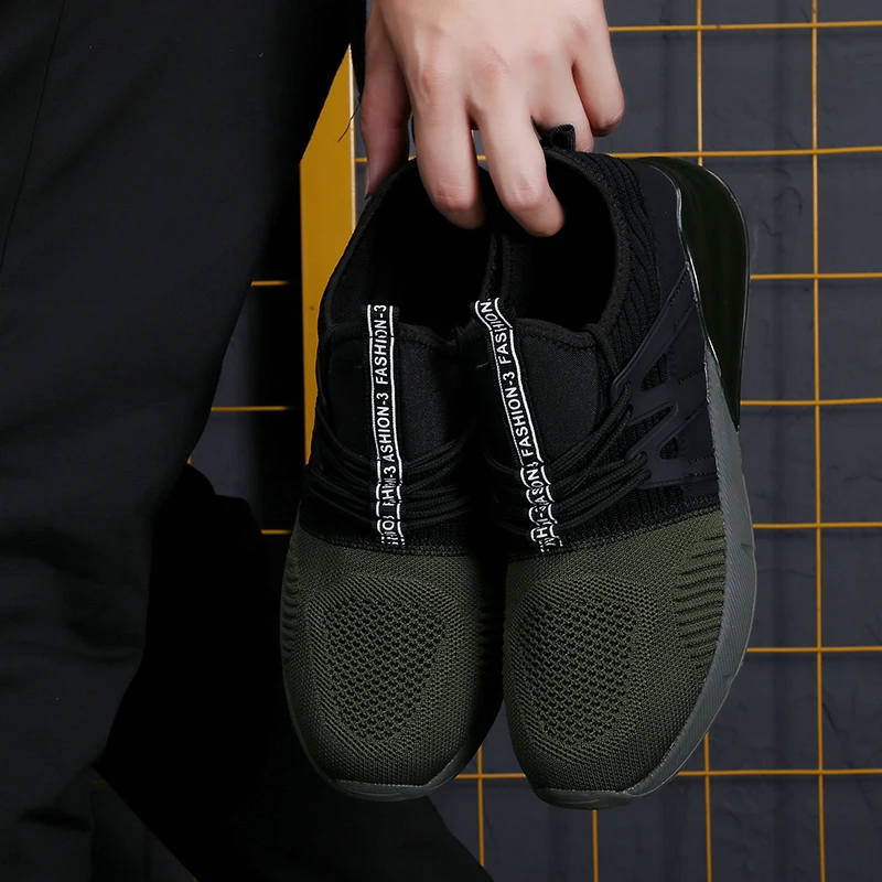 

Sports Casual Shoes Fashion Men Sneakers Breathable Mesh Walking Shoes Lace Up Flat Shoes Sapato Masculino Large size 39-47