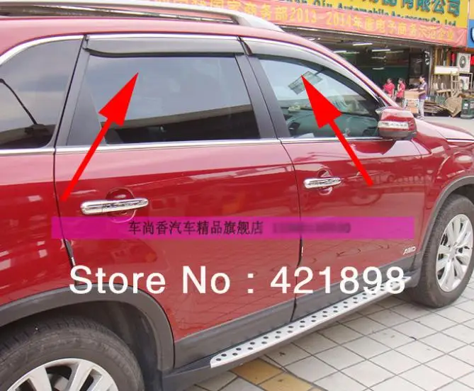 

Plastic Exterior Visor Vent Shades Window Sun Rain Guard Deflector For Kia Sorento 2013 2014 2015
