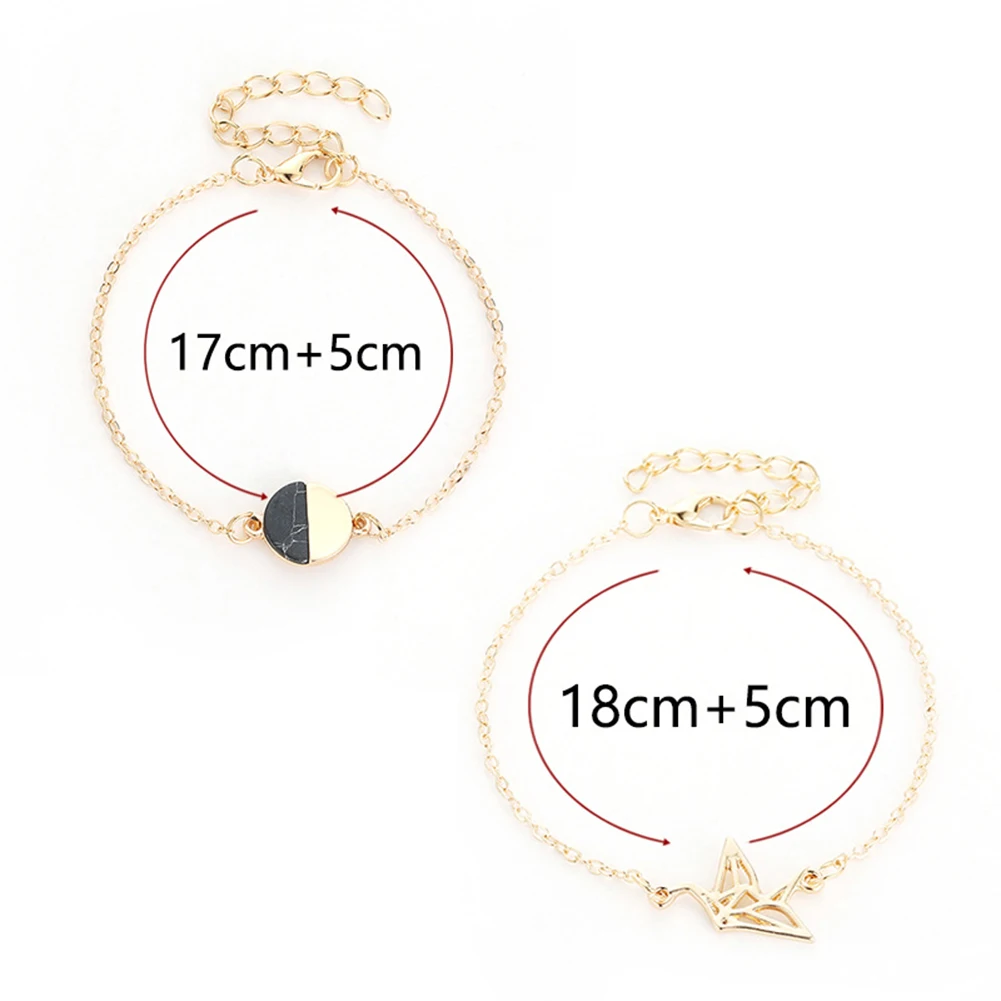 2 шт./компл. полый голубь Круглый браслет цепочка с подвесками модные женские