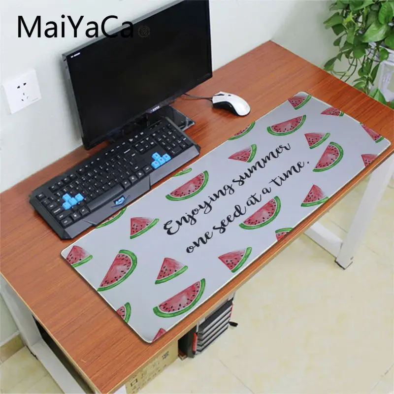 Lock Edge 30x60cm Maiyaca арбуз летняя фруктовая Подложка для Мыши игровые коврики для игровой мыши настольная клавиатура Аниме Коврик для мыши геймер Скорость версия Настольный коврик - Цвет: Lock Edge 30x60cm