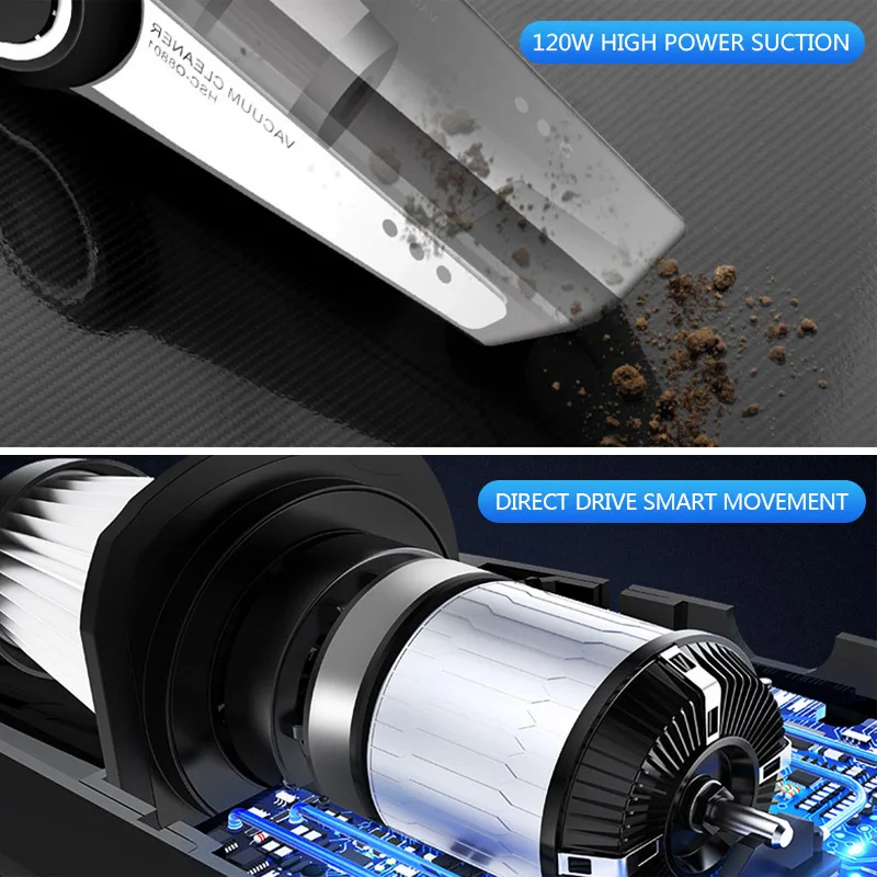 120 Вт 4000 ПА автомобильный пылесос Мощный влажный/сухой двойного назначения