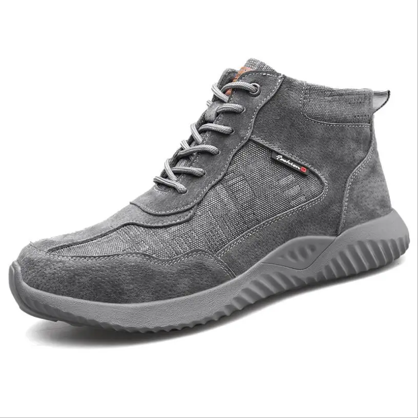 

Fashion Breathable Slip On Anti-smashing anti-piercing Indestructible Work Martin Boot Steel Toe Safety Work Shoes Men