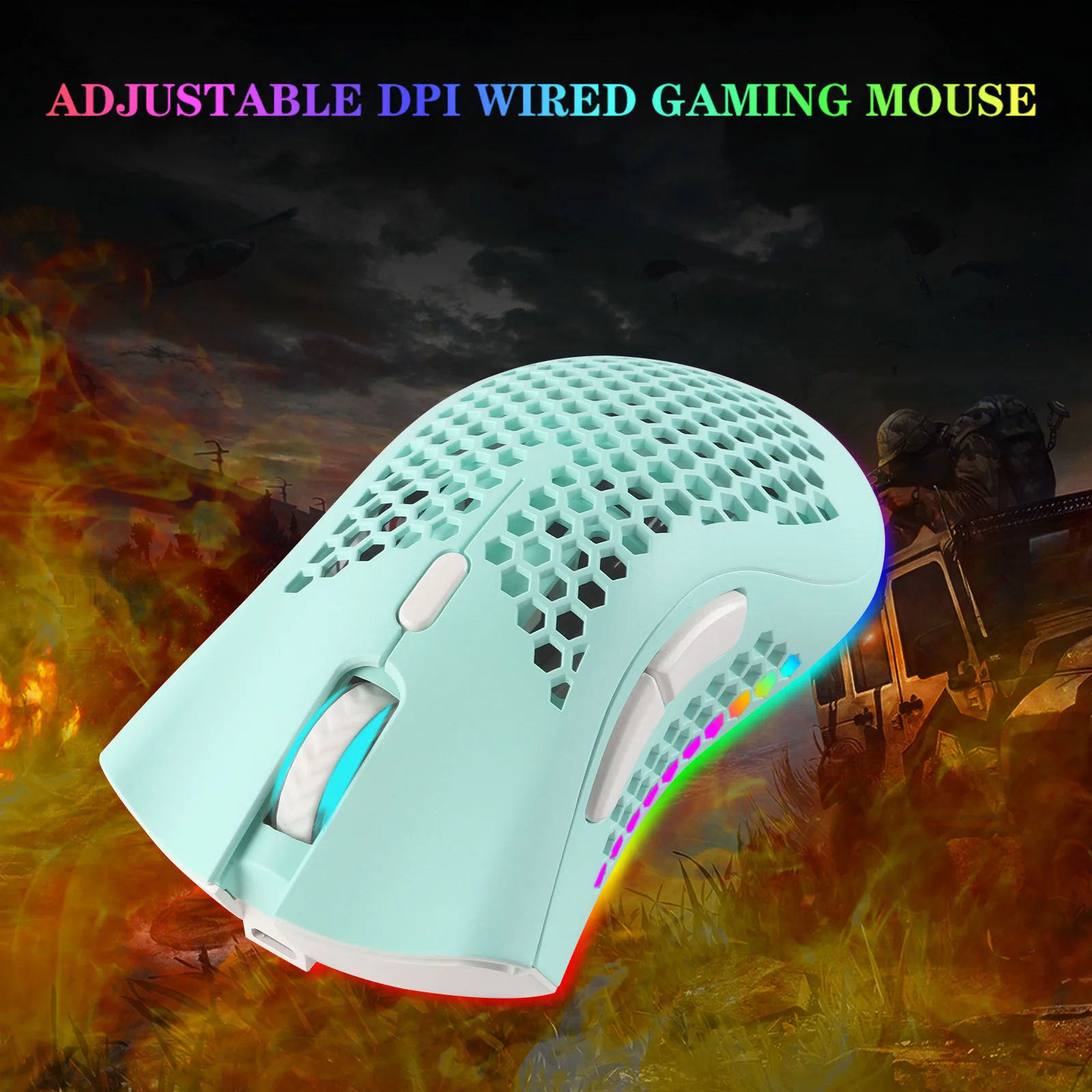 

2.4GHz Wireless Mouse LED Backlit RGB Optical Mause Honeycomb 1600DPI Ergonomic Gaming Mice Rechargeable USB Mouse For Laptop PC