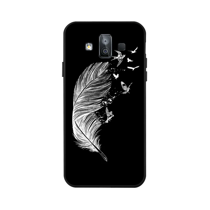 Мультяшный Мягкий Силиконовый ТПУ черный чехол для Samsung Galaxy J4 J5 J6 J7 J8 2018 2017 2016 Duo Max