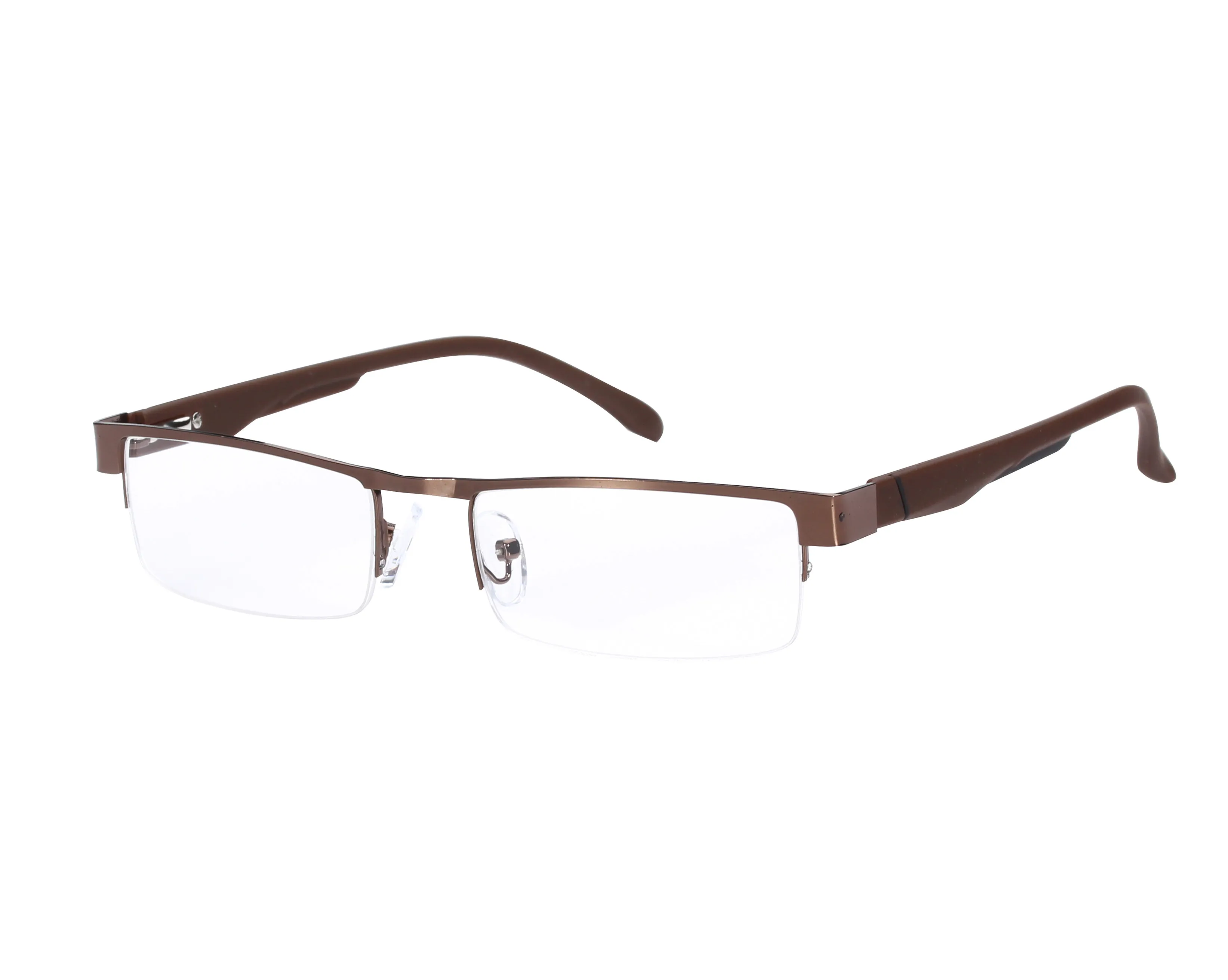 Half Frame Brown Wolhool Для мужчин Титан сплава очки для чтения не сферические 12 Слои линзы с покрытием Ретро Бизнес дальнозоркости рецепта - Цвет оправы: Half Frame Brown