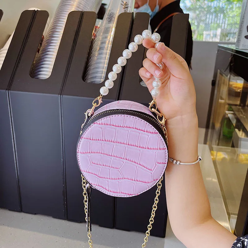 

Kids Purses and Handbags Mini Crossbody Cute Baby Girl Small Coin Pouch Tote Children Pearl Pures and Bags