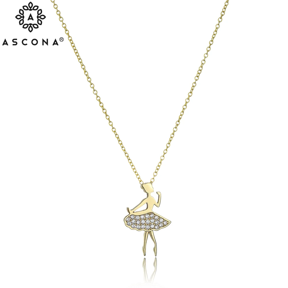 

Ascona 2021 Women Gold CZ Zirconia Necklace Fairy Elf Necklace For Women Girl Cute Angel Crystal Pendant Necklaces Jewelry Gift