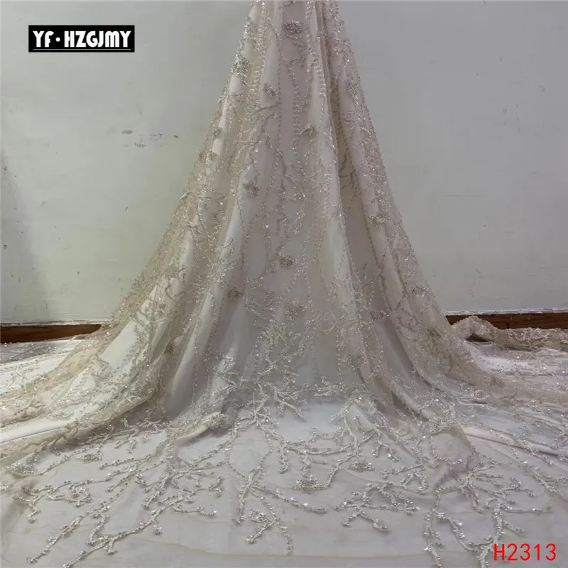 YF HZGJMY африканская ткань кружево темно-синие перья французский Тюль Кружево Последние Свадебные платья блесток вышивка чистая кружевная ткань A1753