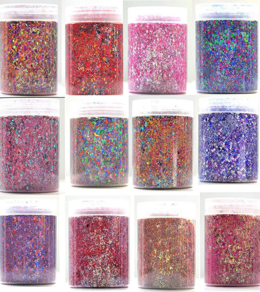

1.76 oz Chunky Glitter Mix - Color: Confetti Party- Perfect for Nail Art - Balloons - Confetti - Rainbow - Resin - Loose Glitter