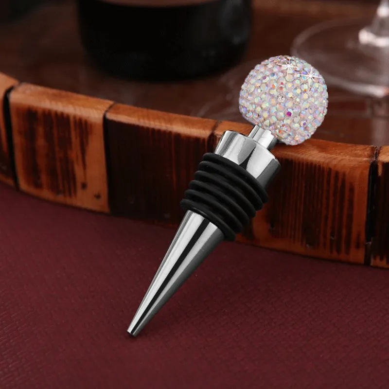 Crystal Ball Wine Bottle Stopper New Diamond-Set Zinc Alloy High-Grade Sealed Champagne | Дом и сад