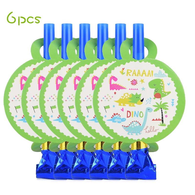 6pcs blowing dragon Мотив динозавра вечерние милый бумажный мешок подарка Беби Шауэр детский реквизит Динозавр для вечеринки детская джунгли украшения на день рождения - Цвет: 6pcs blowing dragon