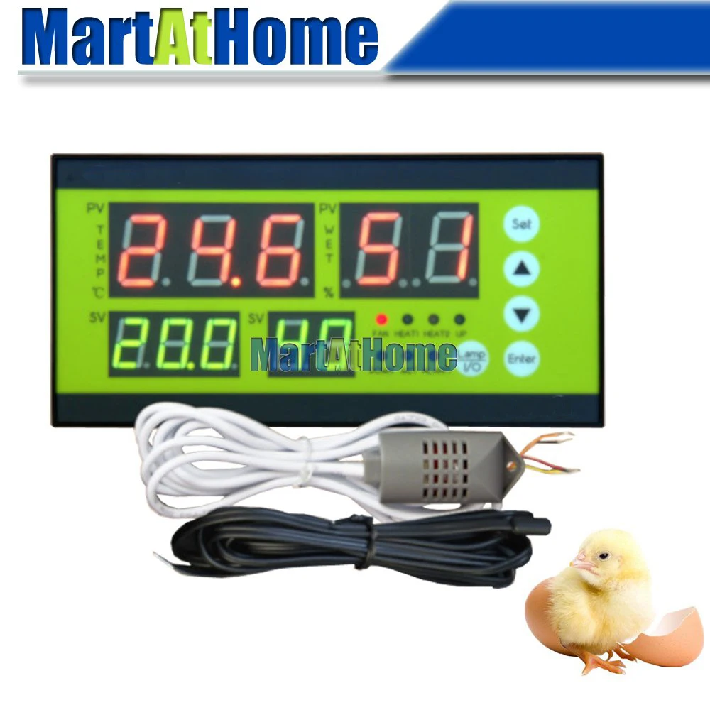 

Multifunction Automatic Incubator Controller 100~240V 12V 24V 0~99% RH -9.9~100℃ for Incubator, Mushroom growing,Climate chamber