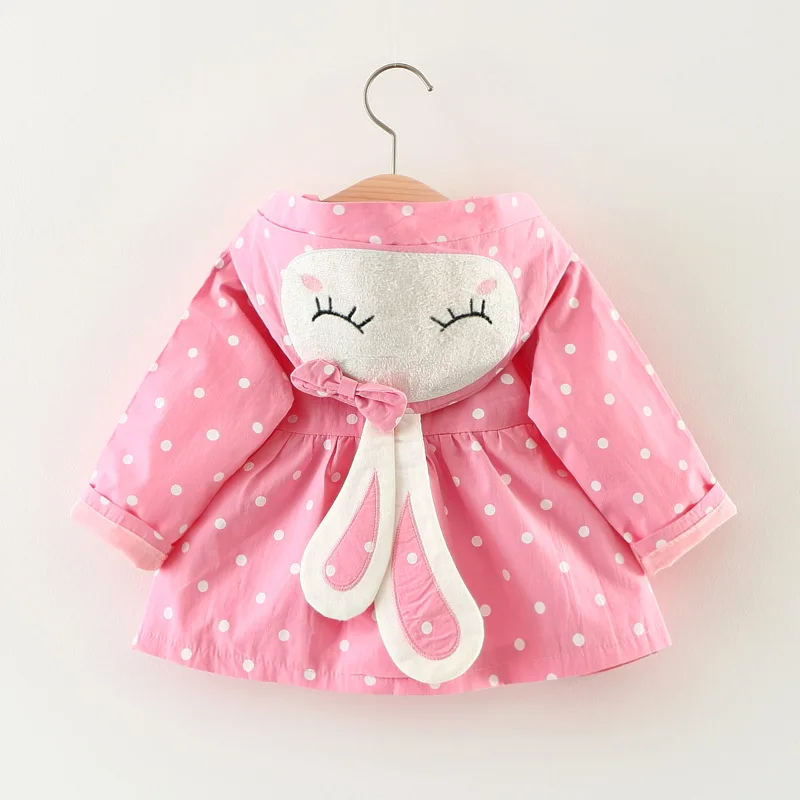 НОВЫЕ куртки для девочек детская одежда с капюшоном и заячьими ушками пальто