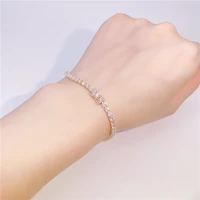 tennis chain moissanite charm bracelet 0 2 0 5ct d color s925 sterling silver white gold chain women fine jewelry 6 9 inch