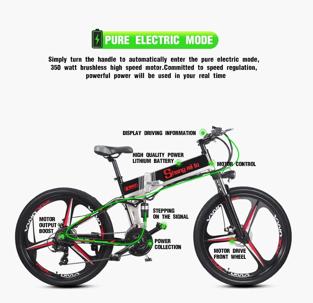 26 дюймов складной Электрический горный велосипед внедорожный ebike электрический велосипед ebike Электрический велосипед